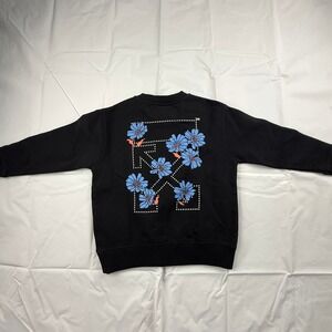 Off-White Kids Arrow Flowers Crewneck Sweatshirt Black Size 6